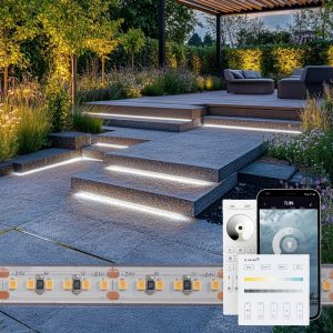 1 meter helder wit led strip voor buiten complete set