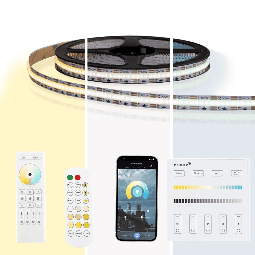 6 meter dual white led strip complete set – prime 608 leds - Afbeelding 2