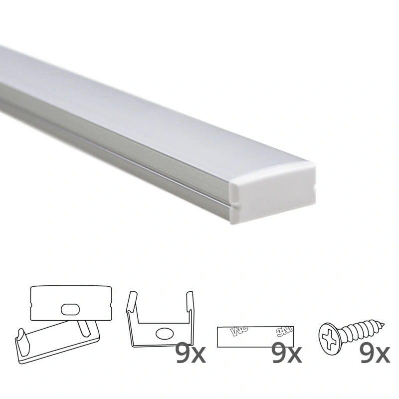 Led strip profiel breed opbouw laag 4 meter
