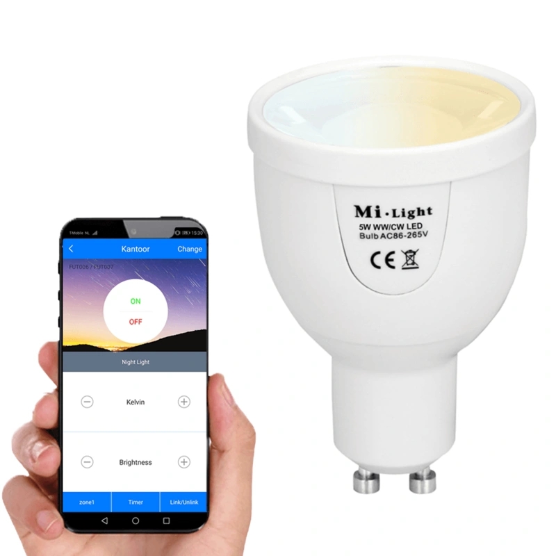 Milight led spot set dual white mét wifi module 5 watt gu10 - Afbeelding 2