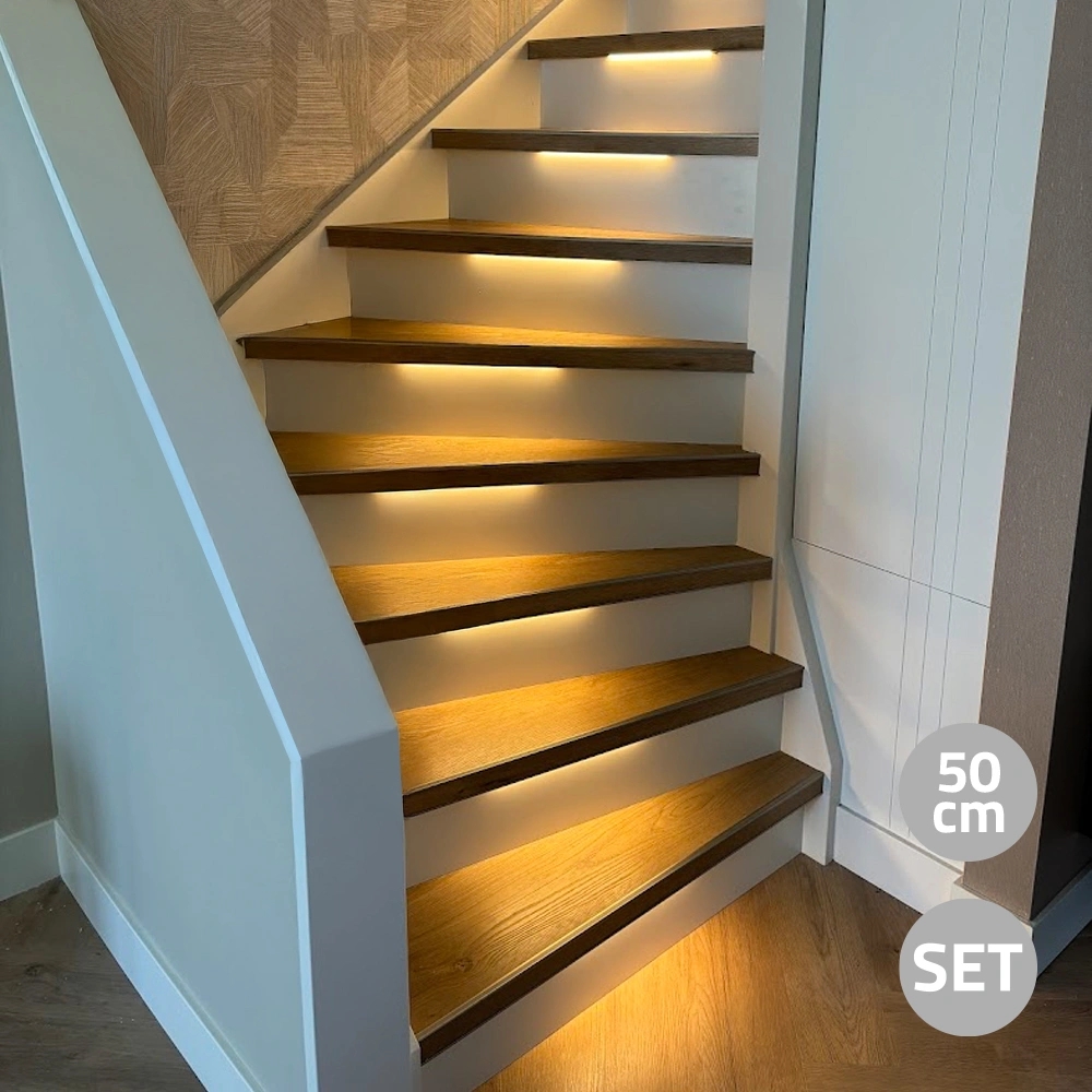 Trapverlichting led strip warm wit complete set 50 cm - Afbeelding 2