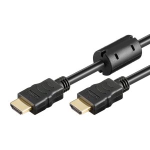 HDMI kabel – 1.4 – High Speed – Geschikt voor 4K Ultra HD 2160p en 3D – Beschikt over Ethernet – Ferrietkern – 1,5 meter – Korte HDMI kabel – Zwart