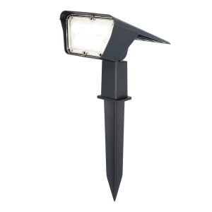 Odessa solar prikspot – Incl. Schemerschakelaar – 6000K daglicht wit – 2 lichtstanden – 300 lumen – 6-12 uur brandtijd – Kantelbaar – IP65 waterdicht – Tuinspot op zonne energie