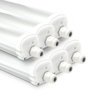 Set van 6 LED TL armaturen 150cm – 48W 5760lm (120lm/W) – IP65 – 4000K Neutraal wit – Koppelbaar – Vervangt 82W – IK07 – Tri-Proof plafondverlichting