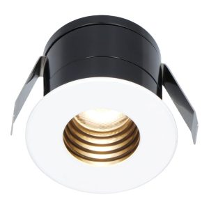 Betty Mini LED Inbouwspot – 12 Volt 3 Watt 140 lumen – 2700K warm wit – Dimbaar – Verzonken – Plat 37mm – IP44 waterdicht – Wit