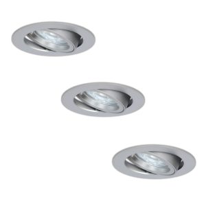 3x Jose LED Inbouwspots – 4W 450 Lumen – 6500K – Kantelbaar – RVS