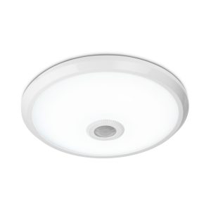 LED Plafondlamp – Bewegingssensor & Schemerschakelaar – Rond – Ø29 cm – 12 watt – 1160 Lumen – 6400K daglicht wit – Wit – IP20 voor binnen