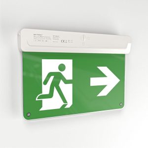 Tumu – LED Noodverlichting met Accu – Opbouw 5 montagemogelijkheden – IP20 voor binnen – 2,2 Watt 6500K – Incl. Pictogram met vluchtwegaanduiding