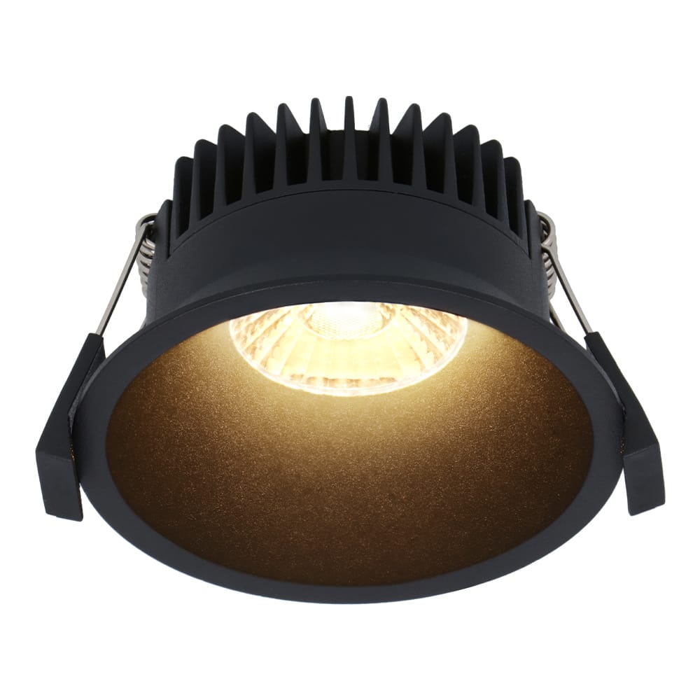 Finn LED inbouwspot – 10 Watt 900lm – 2700K warm wit – Dimbaar – Rond – Verzonken – IP44 waterdicht – Zwart – Voor binnen, buiten en badkamer - Afbeelding 2