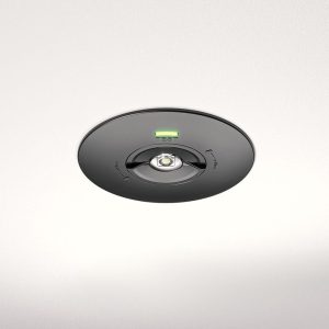 Locus – LED Inbouwspot Noodverlichting Zwart – 2 Watt 300 Lumen – Verwisselbare Lens – IP20 voor binnen – 3 uur noodaccu (3300mAh) – 6500K daglicht wit