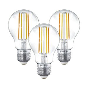 Set van 3 Smart E27 LED Filament Lampen – 7 Watt 806 Lumen – A60 Clear – 1800-3000K – Dimbaar